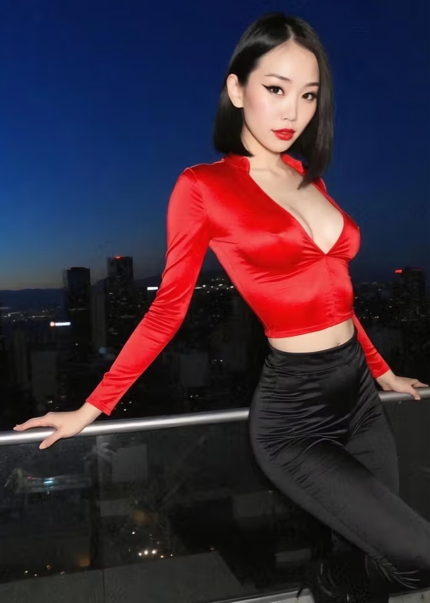 Editorial AI chat model Aya Nocturne in an adult fictional scene